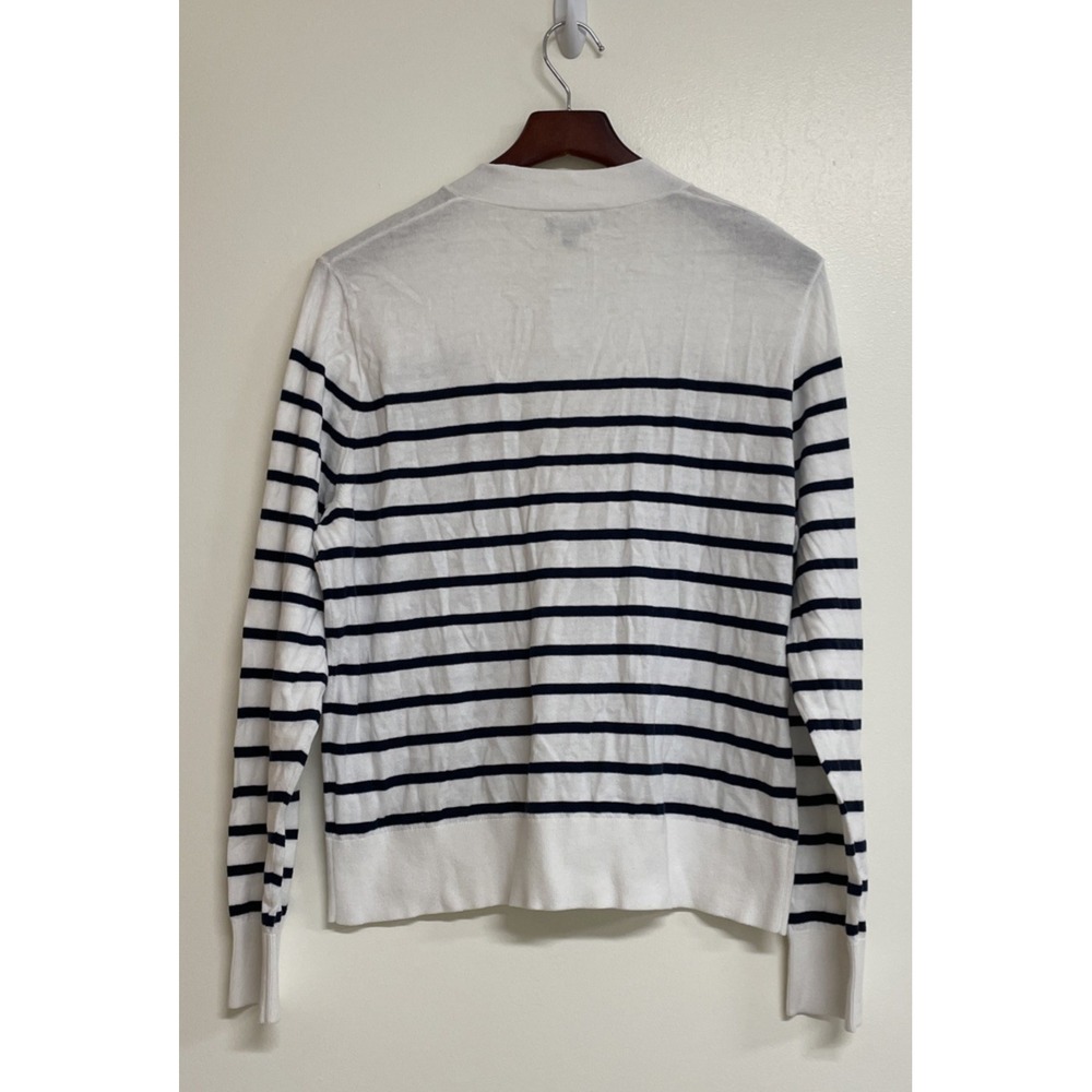 NWT J. Crew Lightweight‎ Black &White Striped Cardigan Sweater Women's XXL - Picture 5 of 10